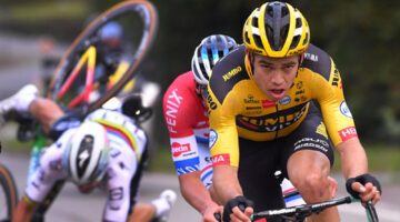 Vout Van Aert, Mathieu Van der Poel, Julian Alaphilippe, caduta moto, Giro delle Fiandre 2020