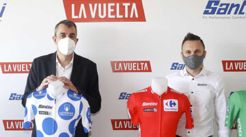 Javier Guillén, General manager of La Vuelta and Nicola Epicureo, Santini Cycling Wear Representative in Spain