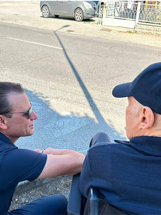 Visita Alessandro Petacchi a casa di Giancarlo Ferretti (immagine Instagram)