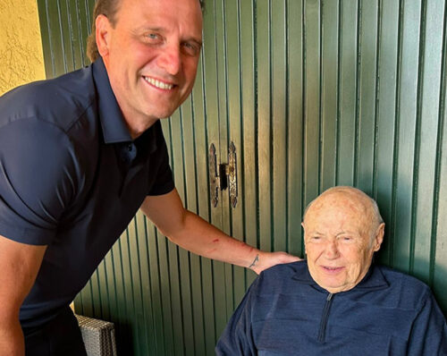 Visita Alessandro Petacchi a casa di Giancarlo Ferretti (immagine Instagram)