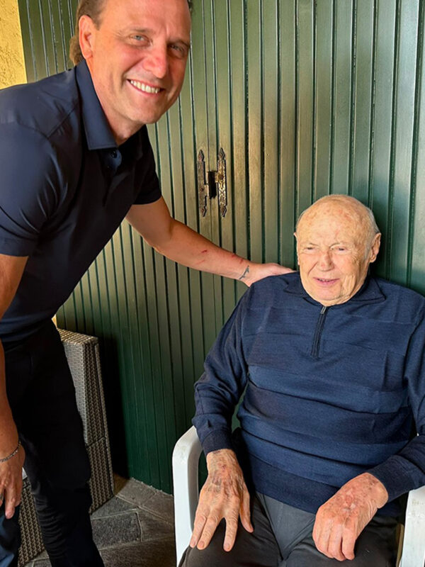 Visita Alessandro Petacchi a casa di Giancarlo Ferretti (immagine Instagram)