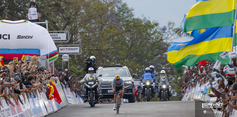Campionati del mondo 2025, Kigali, Remco Evenepoel all'arrivo