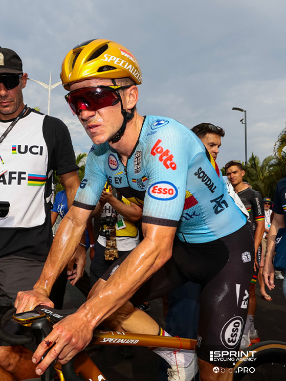 Campionati del mondo 2025, Kigali, Remco Evenepoel, affaticato dopo l'arrivo