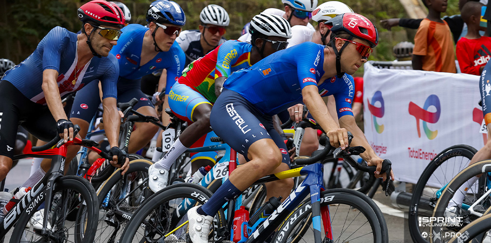 Campionato del mondo Kigali 2025, prova su strada professionisti, Andrea Bagioli e MArco Frigo in azione