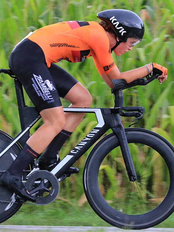 Per Acuti finora 4 vittorie a crono sfruttando le sue doti da passista e il lavoro col suo preparatore (foto Ossola)