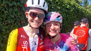Martina Alzini e Chiara Consonni assieme sul San Luca al termine del Giro dell'Emilia 2025