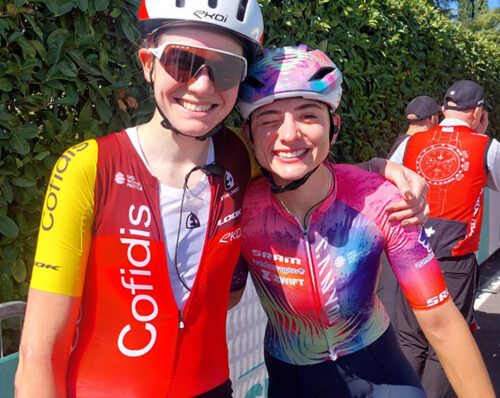 Martina Alzini e Chiara Consonni assieme sul San Luca al termine del Giro dell'Emilia 2025