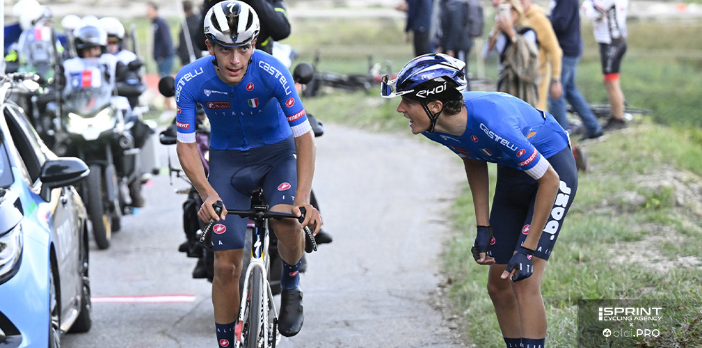 All'europeo Capello (qui incitato da Frigo) è stato in fuga solitaria per 30 km prima di essere ripreso beneficiando dell'altura di Kigali