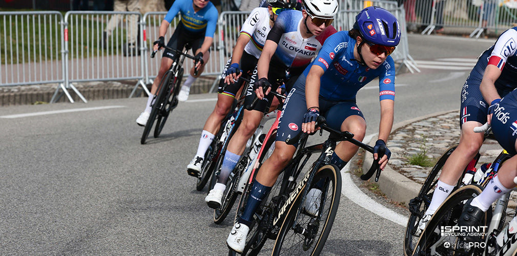 Dopo 20 km Ciabocco ha rischiato di chiudere la gara per un problema meccanico. Venturelli la riporterà in gruppo