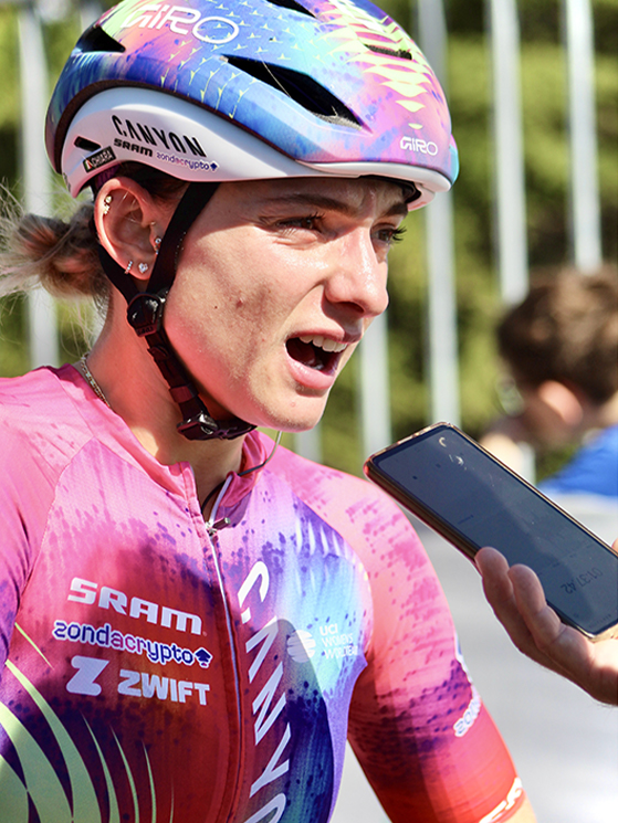 Chiara si è detta onorata che Mondini, diesse della SD-Worx, l'abbia indicata come possibile anti-Wiebes (foto Felicia Bonati)