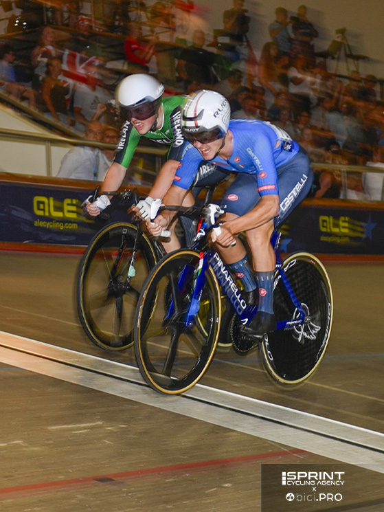 La volata vincente di Vendramin che gli regala l'oro europeo nello scratch