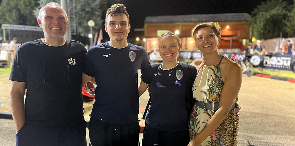 La famiglia Fiorin al completo: Daniele, Marianna e i figli atteo e Sara