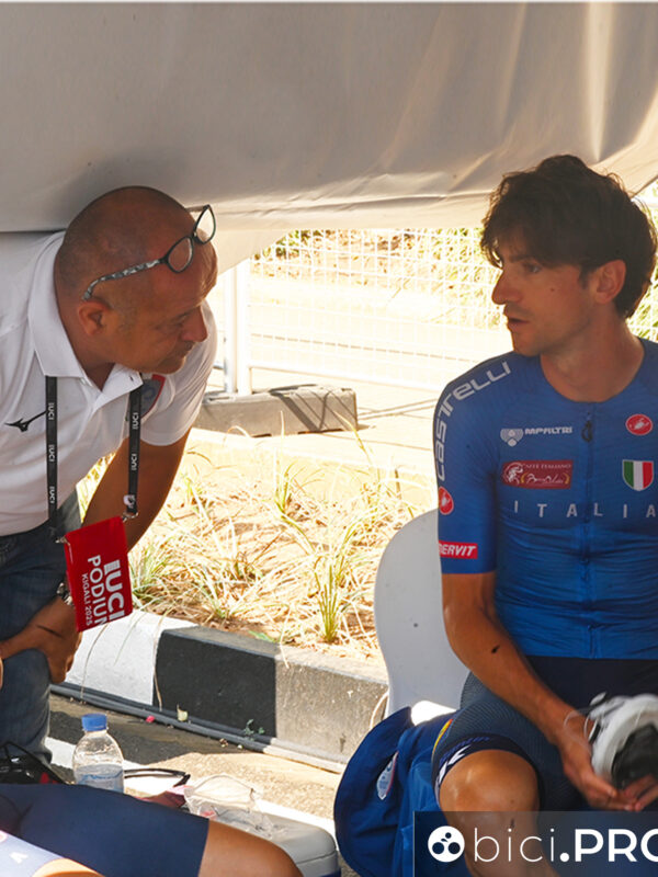 Campionati del mondo Kigali 2025, Marco Villa, Giulio Ciccone prima del via