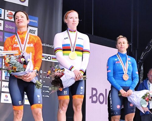 mondiale gravel 2025 donne, Lorena Wiebes, Marainne Vos, Silvia Persico, podio