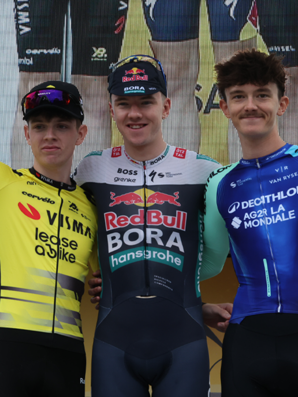 Podio Lombardia U23 2025: Callum Thornley, Elliot Rowe, Antoine l'Hote