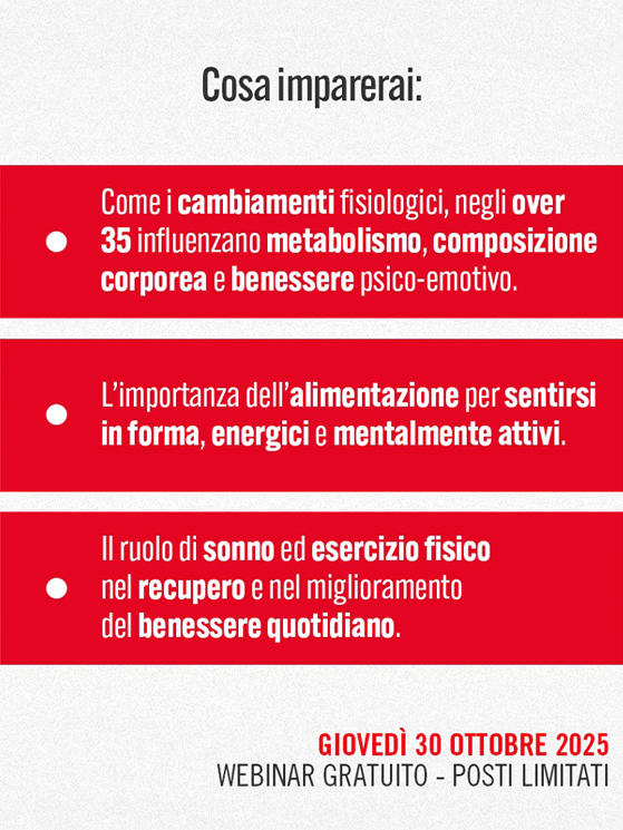 Enervit, webinar, allenamento over 35