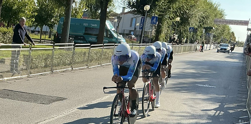 Il quartetto che ha preso parte al campionato italiano della cronosquadre, finendo 6° a 2'54" dalla #Technipes Emiliaromagna