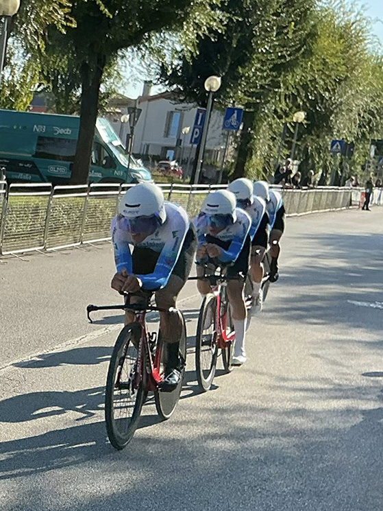 Il quartetto che ha preso parte al campionato italiano della cronosquadre, finendo 6° a 2'54" dalla #Technipes Emiliaromagna