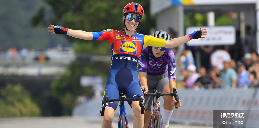 Henderson vince il Tour of Guangxi, ma in un tratto di discesa Scandolara ha dovuto metterla in sicurezza per una moto troppo vicina