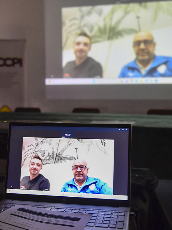 In videocollegamento da Gand erano presenti anche il cittì Marco Villa e Elia Viviani