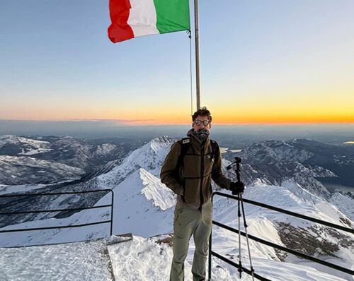 Filippo Conca, un giorno in montagna, trekking, neve, inverno, preparazione, Grigna, Rifugio Luigi Brioschi (immagine Instagram)
