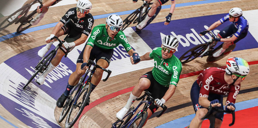 A sinistra Matteo Fiorin con Davide Stella, Sei Giorni di Gand