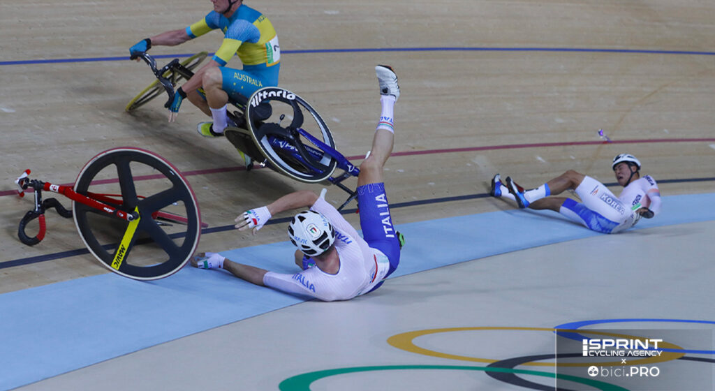 Olimpiadi di Rio 2016, caduta Elia Viviani, Omnium