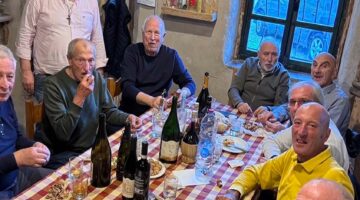 Pranzo Carrera Jeans, 25 ottobre 2025, Guido Bontempi, Massimo Ghirotto, Bruno Leali, Giancarlo Perini, Davide Boifava, fratelli Tacchella