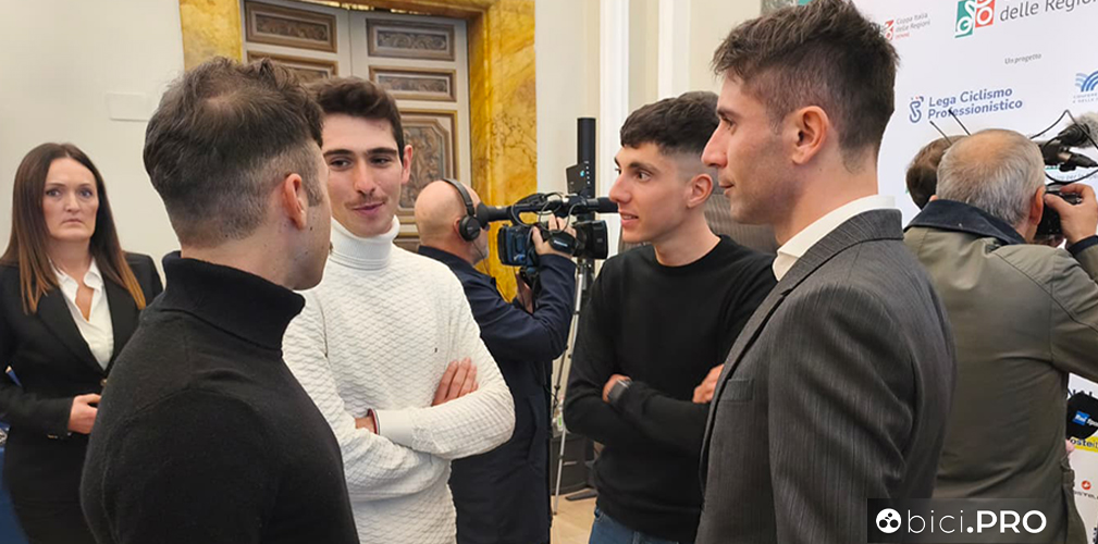 I primi quattro della Coppa Italia delle Regioni: Scaroni che ha vinto, poi Velasco secondo, terzo Ulissi e quarto iganzoli