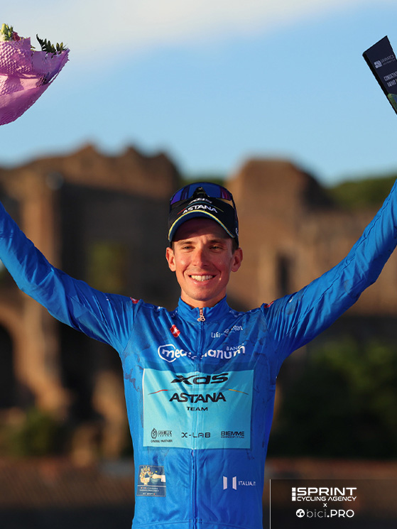 Il momento più bello del suo 2025: la conquista della maglia di miglior scalatore al Giro d'Italia