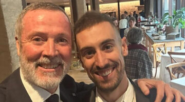 Marco Piccioli, agente sportivo di calcio e ciclismo, assieme a Mattia Cattaneo, suo assistito