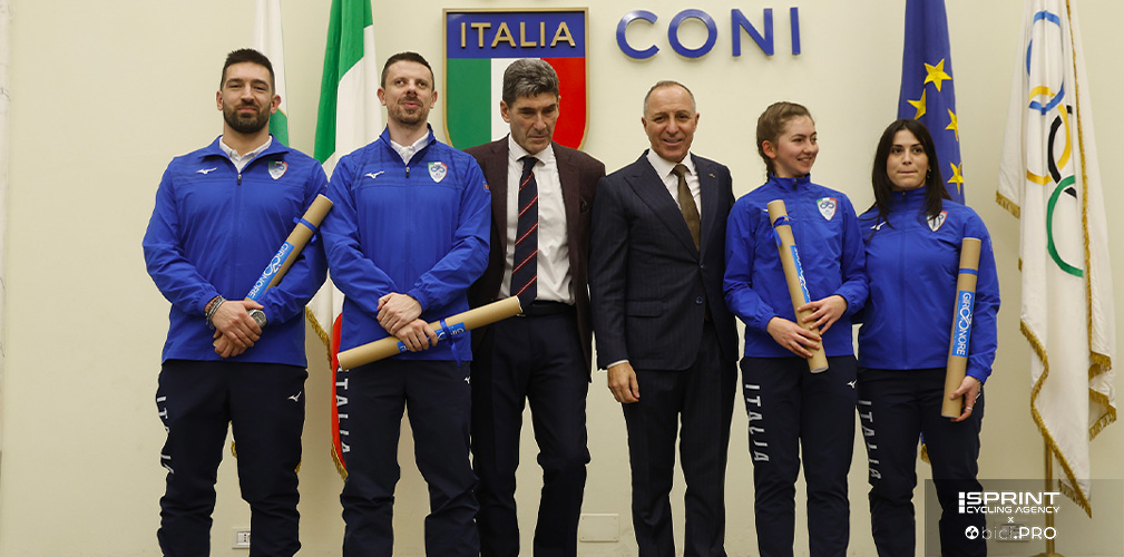 I tandem della velocità: Ceci e Meroni, poi i presidenti De Sanctis e Dagnoni, quindi Colombo e Bissolati