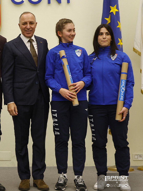 Qui invece il presidente FCI Dagnoni con Colombo e Bissolat, ancora protagoniste mella velocità