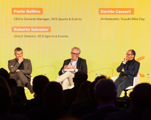 Evento "Come Corre la Bike Economy" 2025, Milano, (da sx: Paolo Bellino, Roberto Salvador e Davide Cassani)