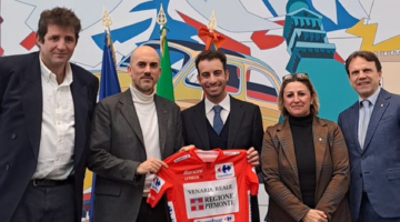 Un momento della presentazione del rapporto con ospite Fabio Aru
