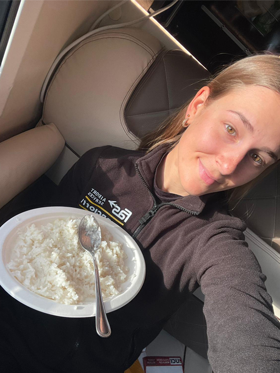 Lucia Bramati, FAS Airport Service- Guerciotti-Premac, riscaldamento riso, pasto pre gara