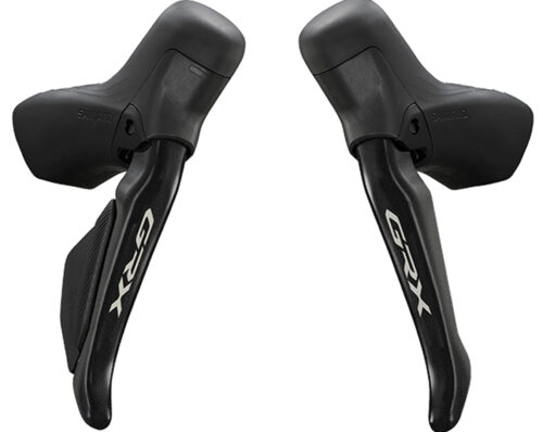 Shimano GRX gravel. A sinistra leva ST RX715R, a destra leva BL RST17L