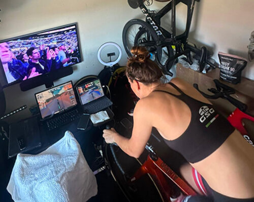 Francesca Selva, allenamento sui rulli