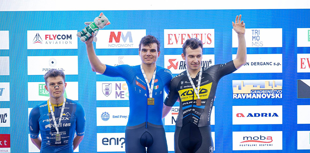 Con Malmberg,l a sinistra, Fiorin ha dato vita uno spettacolare duello nella due giorni slovena