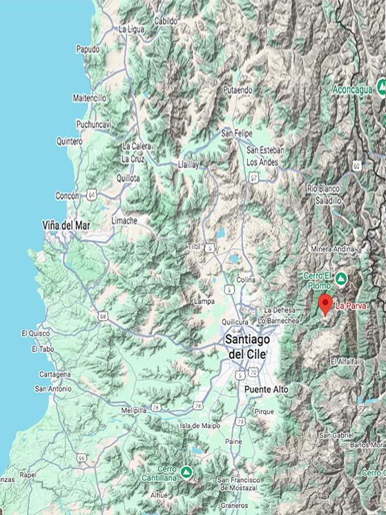 Mappa, Santiago del Cile, La Parva (immagine Googlemaps)