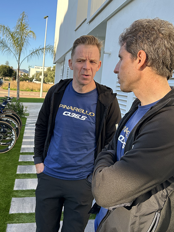 Kurt Bogaerts, Alex Sans Vega, ritiro Spagna del Pinarello-Q36.5 Cycling Team