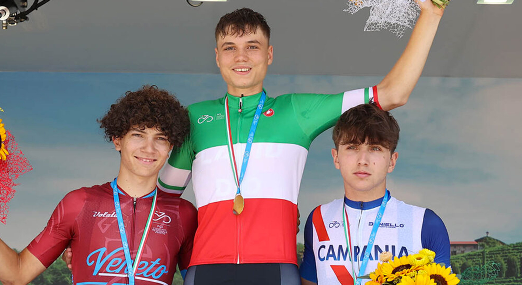 Campionato italiano juniores 2025, Trieste, Patrick Pezzo Rosola, Vincenzo Carosi (vincitore), Michele Pascarella (photors.it)