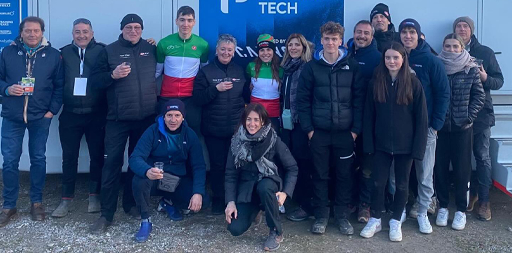 Podio campionato italiano ciclocross donne elite 2026, Brugherio: Sara Casasola, Rebecca Gariboldi e Carlotta Borrello (foto Giorgio De Negri)