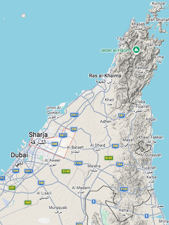 Lo Sharjah Tour si corre nella penisola arabica che si affaccia sul Golfo Persico, poco a nord di Dubai