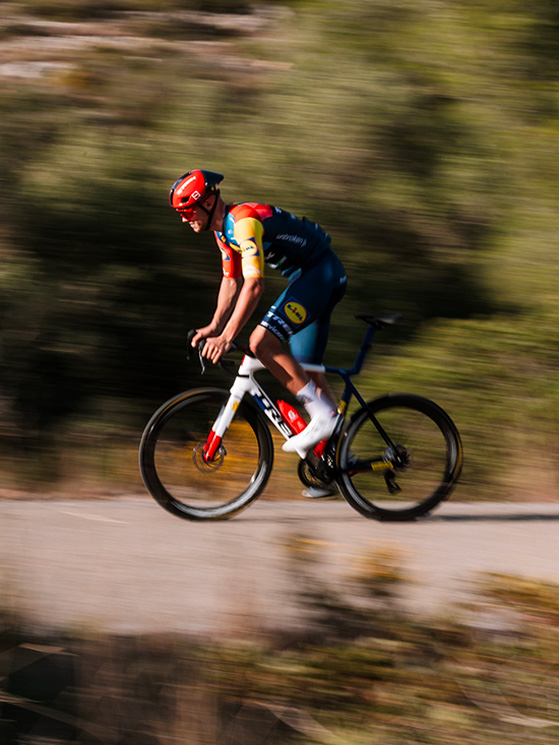 Stabililte le nuove misure del telaio, Milan ha lavorato per adattarsi (foto Lidl-Trek)
