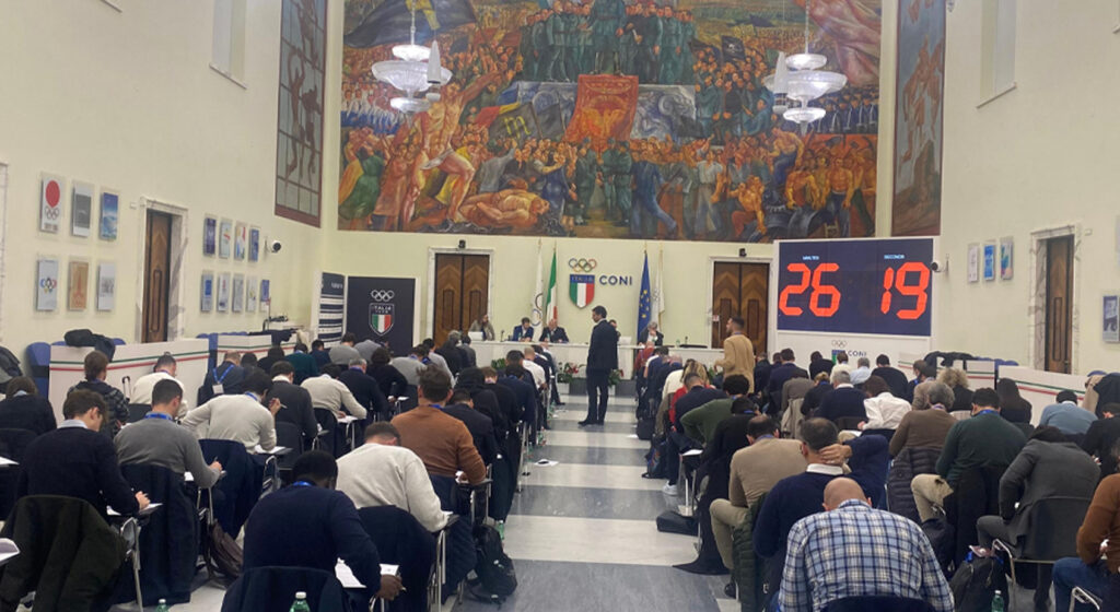 Esame abilitazione agenti FIGC Roma, Salone d'Onore CONI (foto FIGC)