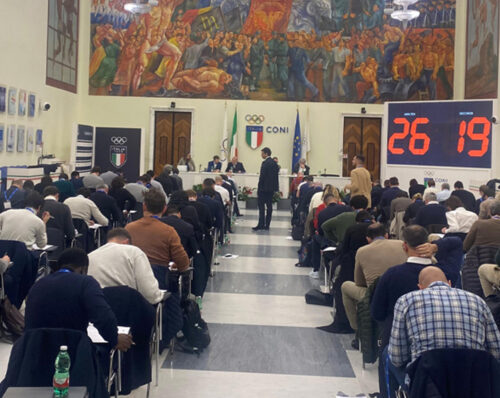 Esame abilitazione agenti FIGC Roma, Salone d'Onore CONI (foto FIGC)