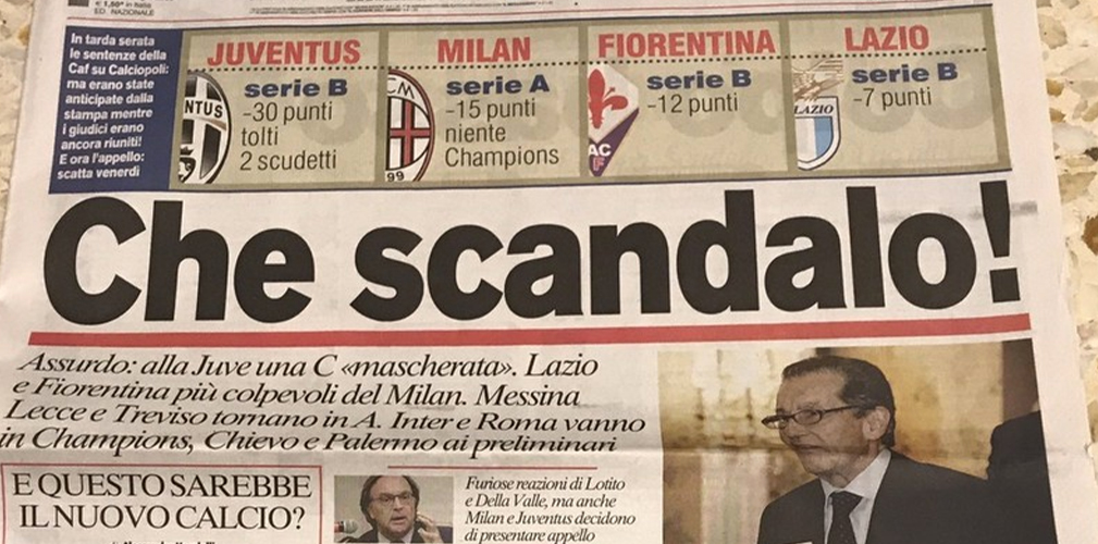FU lo scandalo di Calciopoli nel 2006 a spingere per regolamentare la professine degli agenti