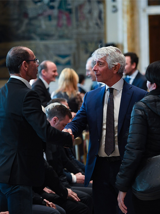 Il Ministro Abodi (qui con Cassani alla presentazione della Coppa Italia 2025) è tornato spesso sulla vicenda Iannelli e sul tema sicurezza (foto LCP)