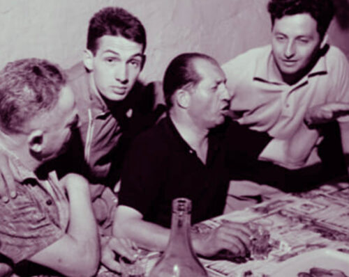 1964, secondo anno del Caneva, ristorante la Taverna, TOni Pessot, Gianni Biz, Gino Bartali, Tino Chiaradia
